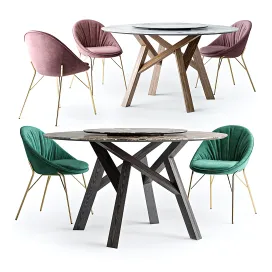 Calligaris jungle round table lilly chair